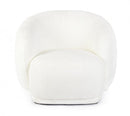 Poltrona Soggiorno 93x87x73 cm Tecla in Bouclè Bianco