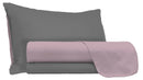 Set Lenzuola Sopra Sotto e Federe Doubleface Rosa Antico\/Fumo Varie Misure