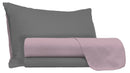 Set Lenzuola Sopra Sotto e Federe Doubleface Rosa Antico\/Fumo Varie Misure