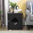 Lettiera per Gatti con Porta Magnetica 48,5x53x51,5 cm in MDF e Truciolato Nera