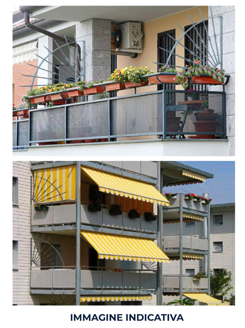 Barriera Antintrusione con Punte in Acciaio per Poggiolo Balcone o Terrazzo Marrone