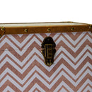 Set 3 Baule in Similpelle marroncino quadro 
