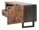 Porta Tv Mumbai 145x40x62 cm in Legno di Acacia e in Ferro Marrone e Nero
