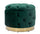 Conteneur Puff Rich Green Ø55x42 cm en Bois Éponge, Polyester et Acier Vert et Doré