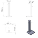 Fontana da Giardino Design a Colonna Quadrata Rubinetto in Ottone e Base con Ciottoli Corten