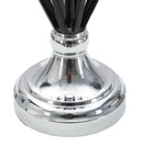 Lampada da Tavolo Darky Argento Ø28x56 cm in Ferro PVC e Tessuto Nero e Argento