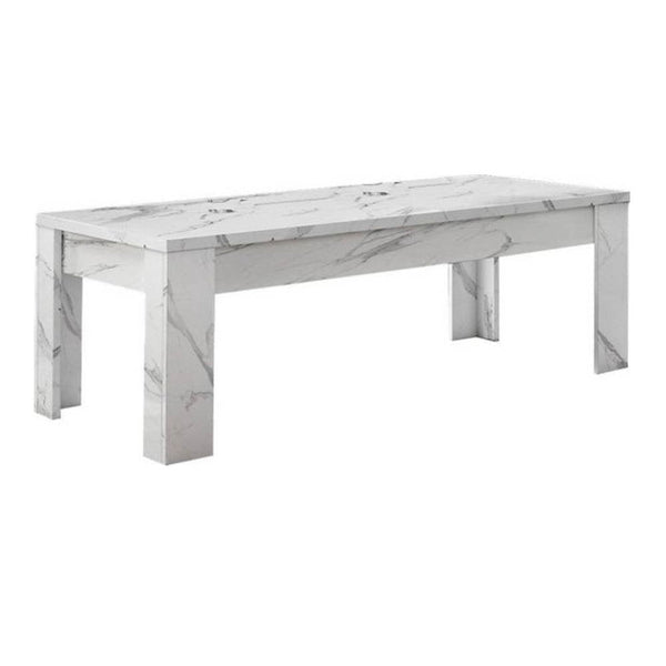 Tavolino basso 122x60x45 cm Rock effetto marmo bianco acquista