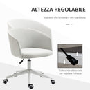Sedia da Ufficio Operativa 57x56x70-78 cm in Tessuto Grigio Chiaro