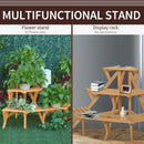 Scaletta Portavasi 3 Ripiani 96x64x61 cm in Legno Naturale