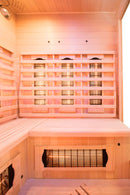 Sauna Finlandese ad Infrarossi 3/4 Posti 150x150 cm H190 in Legno di Abete Apollon 3C