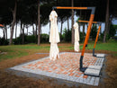 Ombrellone da Giardino Decentrato 2,5x3,5m in Legno Telo in Acrilico Danieli Tokio Ecrù