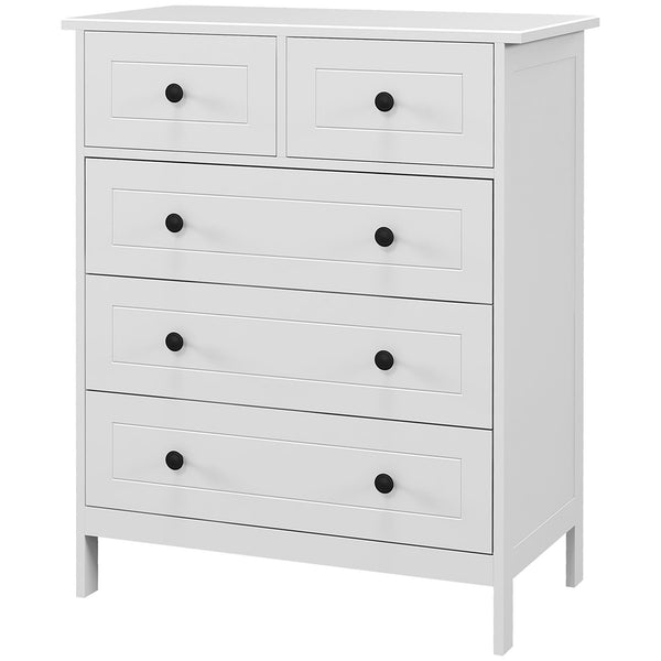 Cassettiera 5 Cassetti 74x40x91 cm in Legno Bianco online