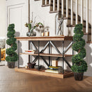 Set 2 Piante Artificiali di Bosso Ø32x120 cm a Spirale per Interni ed Esterni con Vaso Verde      