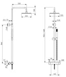 Set Colonna Doccia Soffione Doccia e Laccio  in Acciaio Inox Laura
