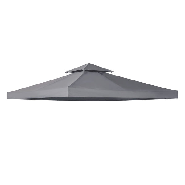 Tetto di Ricambio per Gazebo 3x3m a 2 Livelli e Resistente ai Raggi UV Grigio Scuro acquista
