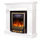 Camino Elettrico da Pavimento 99,7x103,4x27 cm Effetto Fiamma 2000W Oscar & Meridian Bianco/nero