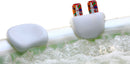 Kit 2 Poggiatesta e 1 Portabicchieri Gonfiabili per Vasca Idromassaggio Grigio Chiaro