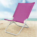 Sedia Mare Spiaggina Pieghevole in Metallo Palma Fucsia