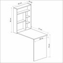 Scrivania da parete richiudibile 93x58x157 cm Mina noce e bianco