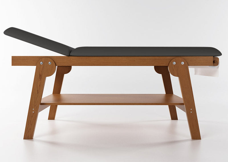 Lettino da Massaggio Visita Fisioterapia Fisso 2 Sezioni 190x70x75 cm 250Kg Nero