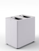 Pattumiera a 2 Scomparti Totale 48 L 48,5x33x49 cm con Contenitori Interni in Acciaio Verniciato Bianco 