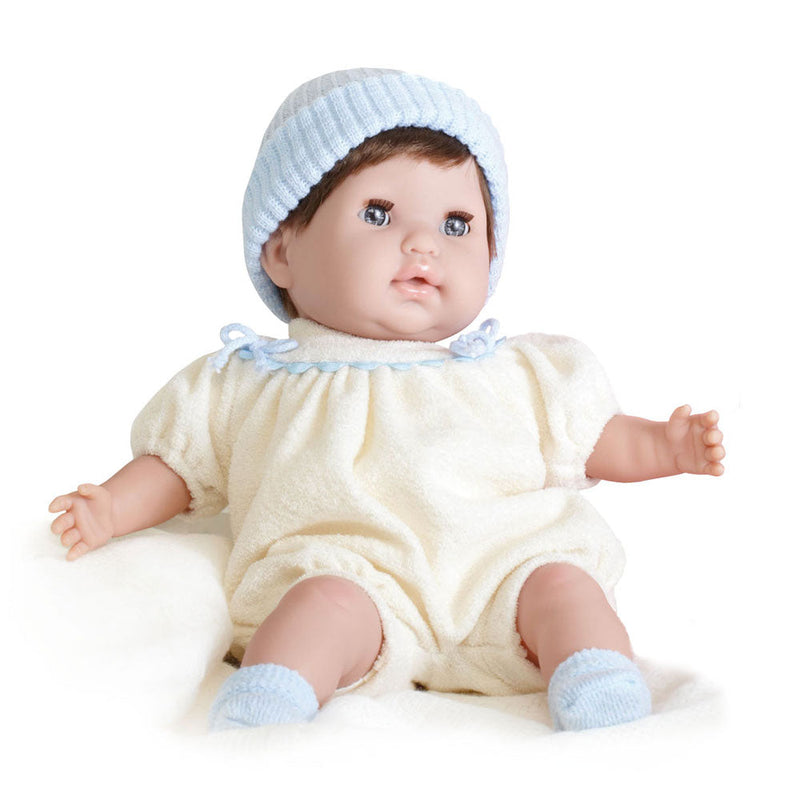 Bambola Bebè con Vestitino Beige Azzurro 38cm JC Toys