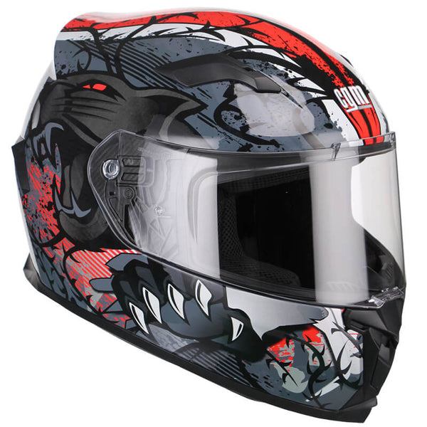 acquista Casque Intégral pour Scooter CGM Panther 307S Rouge Visière Longue Différentes Tailles