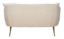 Divano Venice Crema 136x66x78 cm in Legno Spugna e Poliestere e Metallo Oro