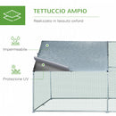 Pollaio Gabbia per Galline 300x400x195 cm in Metallo con Copertura in Tessuto Oxford Argento