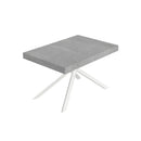 Tavolo Allungabile 130-234x90x74 cm Niket Cemento Gambe Bianche