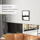 Specchio da Parete Rettangolare 50x50 cm con Ganci in Vetro e MDF Nero      