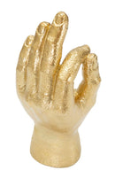 Statua Mano ""Ok"" 10x22,5x7 cm in Poliresina Oro