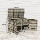 Baule da Giardino 118x57x69 cm Capacità 350L Apertura Frontale e Superiore in Rattan PE Grigio 