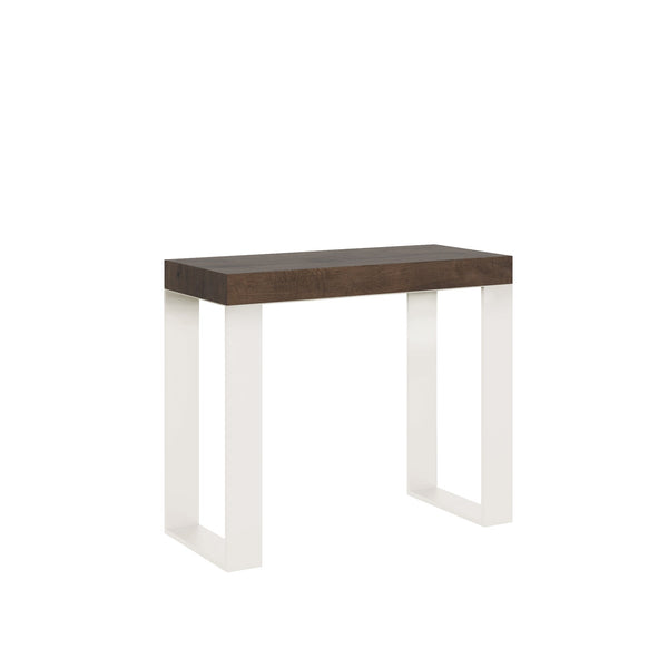 Consolle Allungabile 90-300x40x77 cm Tecno Cemento telaio Bianco prezzo