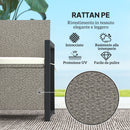 Panchina da Giardino 2 Posti 117x60x86 cm Contenitore da 151.5L in Rattan PE Crema  