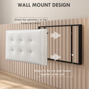 Testiera Letto Matrimoniale in Microfibra Imbottita Trapuntata a Bottoni per Letti da 180cm  Grigio Chiaro