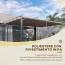 Tetto di Ricambio per Pergola Gazebo da Giardino 300x400 cm in Poliestere Caffè   