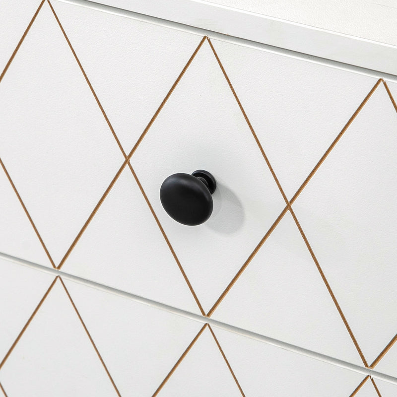 Cassettiera 3 Cassetti 1 Anta 70x35x75 cm in Acciaio e MDF Bianco