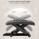 Poggiapiedi per Ufficio Ergonomico con Rulli Massaggianti Regolabile Nero 