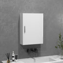 Armadietto Bagno da Parete 40x15x55 cm con 3 Ripiani Regolabili in Vetro in Legno Bianco   