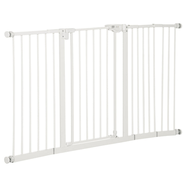 acquista Cancelletto di Sicurezza per Animali Domestici 3 Estensioni Regolabile 74-148cm Chiusura Automatica Bianco