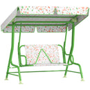 Dondolo per Bambini da Giardino a 2 Posti 112x75x120 cm a 2 Posti con Cinture di Sicurezza Verde   
