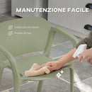 Set 4 Sedie da Giardino 60x56x75 cm dal Design Moderno Impilabili Verde  