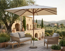 Ombrellone da Giardino 3x2 m Palo Ø48 mm in Legno e Poliestere Oasis Ecrù