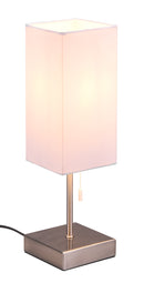 Lampada da Tavolo da Interno Attacco E14 in Metallo Nichel Satinato 