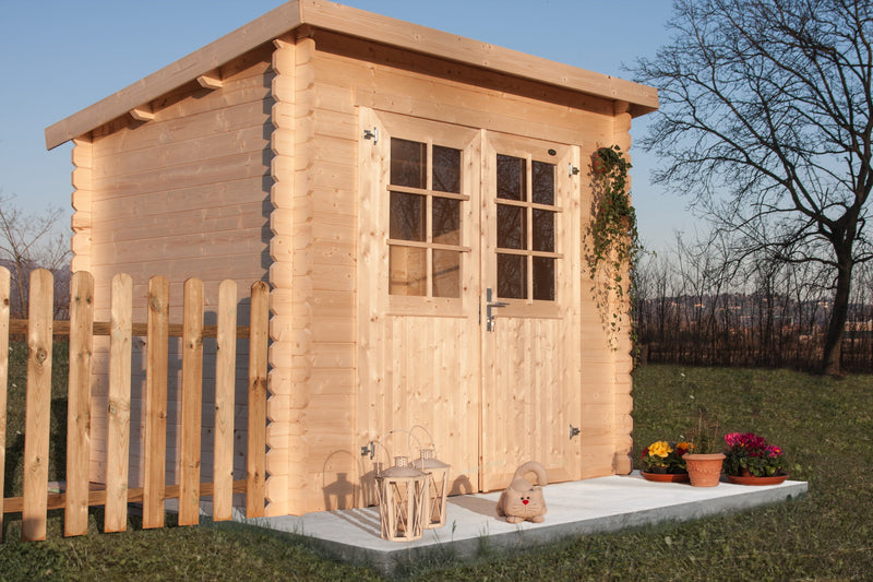 Casetta Box da Giardino Porta Utensili 250x200 cm Senza Pavimento Nina in Legno di Abete Grezzo