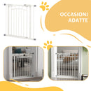 Cancelletto per Cani taglia Piccola e Media 74-80x76 cm in Acciaio e PA Bianco