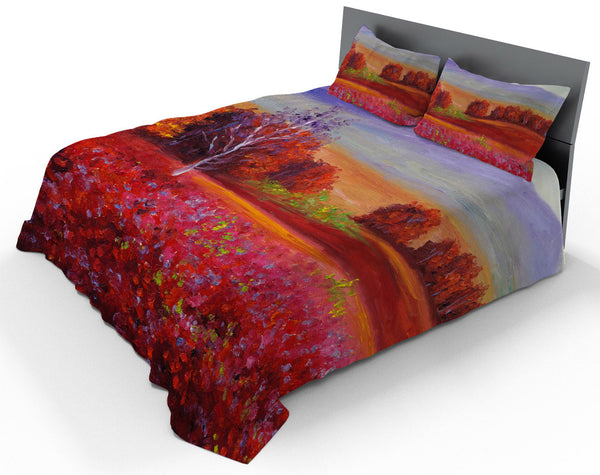 Parure de lit double et taies d'oreiller en coton avec imprimé acquista