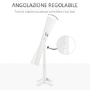 Specchio con Armadietto Portagioielli da Terra 46x36,5x151,5 cm con Serratura e Organizer in MDF Bianco  