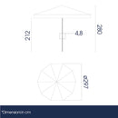 Ombrellone da Giardino Rotondo Ø3m Palo in Legno Ecrù